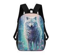 sinyumoney Fairy Tale Wolf Fantasy Art Print School Backpack High Secondary School Bags Casual Backpack for Girl, Teen Girls 17inch