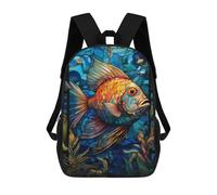 sinyumoney Fairy Wrasse Stained Glass School Backpack Lightweight Schoolbag Dayback Bookbag College for Teenage Girls Boys Women Men 17inch