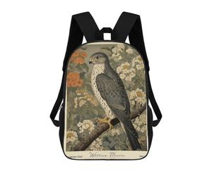 sinyumoney Falcon William Morris Floral Forest Backpack School Lightweight Casual Daypack School Backpacks for School/Work/Travel 17inch