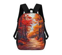sinyumoney Fall Color Trees Pixel Art 3D Printed Kids 17inch Backpacks Boys Fashion Travel Backpacks School Bag for Boys Elementary And Middle School Students