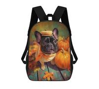 sinyumoney Fall Pumpkin French Bulldog Children's Backpacks School Backpack 3D Printed for Kids Travel Rucksacks Book Bags Kids 17inch School Bag
