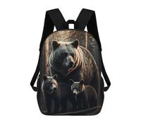 sinyumoney Family Bear Backpack School Bag School Secondary High School College Backpack Travel for Boys/Girls/Teenagers 17inch