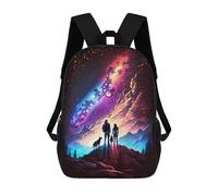 sinyumoney Family Cosmos Trip Backpack 3D Printed Kids School Backpack High Capacity Travel Backpacks Book Bags Kids Backpack 17inch