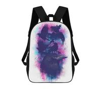 sinyumoney Family of Ravens School Backpack for Girls Backpack Water Repellent Casual Daypack Lightweight Rucksack Boy Girl School Backpack 17inch