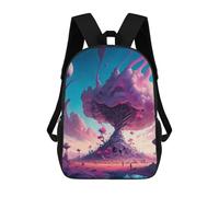 sinyumoney Fantasy Alien Landscape -7 Backpacks Kids School Backpack School Bag 3D Printed School Bag for Boys Elementary And Middle School Students 17inch