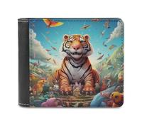 sinyumoney Fantasy Animal Kingdom -1 3D Print Wallet Slots ID Window RFID Blocking Banknote Compartments Slim Elegant Leather Wallet Youth Guys 11.7cm*9.5cm