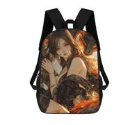 sinyumoney Fantasy Artwork Dragon, Cat, And Woman School Bags Computer Rucksack for School/Work/Travel for Camping Outdoor Adventures And Daily Travel 17inch