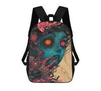 sinyumoney Fantasy Artwork with Surreal Face Design Children's Backpacks School Backpack 3D Printed for Kids Travel Rucksacks Book Bags Kids 17inch School Bag