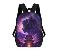sinyumoney Fantasy Asian Temple Night Sky Children's School Backpack Fashion Casual 17inch 3D Printed School Bags Boy School Backpack Large Backpack