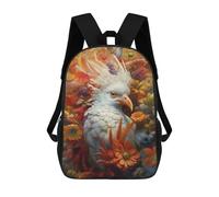 sinyumoney Fantasy Bird Amidst Flowers School Backpack Business Laptop Rucksack Bag Unisex Casual Daypack for Men, Women & Teenage Boys 17inch
