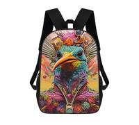 sinyumoney Fantasy Bird Portrait Backpack 3D Print Kids Bag Elementary Students Daypack Lightweight School Bag for Children Girls Boys Nursery Lunch Pack 17inch