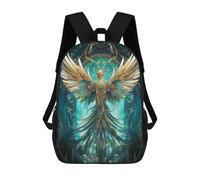 sinyumoney Fantasy Blue Fire Phoenix 3D Printed Children's School Backpack for Kids High Capacity Travel Rucksacks Book Bags Kids School Bag Back Pack 17inch