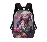 sinyumoney Fantasy Bunny in Uniform Backpack School Secondary Causal Travel High School Bags for Men/Women 17inch