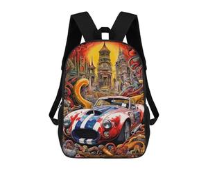 sinyumoney Fantasy Car Artwork School Bags Lightweight Schoolbag Dayback Bookbag College for Boys/Girls/Teenagers 17inch