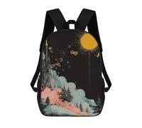 sinyumoney Fantasy Castle And Sun Backpack School High Secondary School Bags Casual Backpack for Camping Outdoor Adventures And Daily Travel 17inch