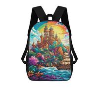 sinyumoney Fantasy Castle by The Sea Backpack School Rucksack Casual Daypacks School Work Travel Bag for Boys/Girls/Teenagers 17inch