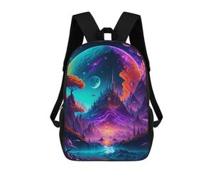 sinyumoney Fantasy Castle in A Dreamlike Landscape -1 Backpacks, Kids Backpack Student School Bag 3D Printed Travel Backpacks Fashion Accessory Backpack Children Waterproof School Bags 17inch