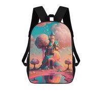 sinyumoney Fantasy Castle in Pastel Colors -1 Children's Backpack, 3D Printed School Backpack, Backpack for Boys Girls, Adjustable School Bag for Primary School 17inch
