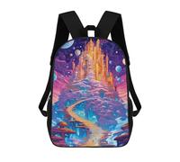 sinyumoney Fantasy Castle in Space Kids Backpacks Children Bag,Anime Bag,Large Capacity Kids Backpack, 3D Printed Children's,Student Schoolbag,Kids Boys Girls School Bag 17inch