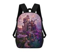 sinyumoney Fantasy Castle in The Sky -1 Children's Backpacks School 3D Printed Bag Bookbag for Kids Travel Rucksacks Boy Girl Book Bags Kids School Bag 17inch