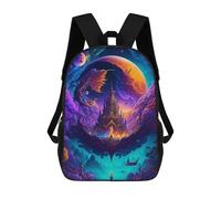 sinyumoney Fantasy Castle in The Sky -2 Children's Backpack, Schoolbag Large Capacity Students Bookbag Rucksack Knapsack for Boys Girls Adults Teen 17inch