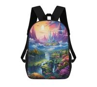 sinyumoney Fantasy Castle Landscape Backpack School Bag Lightweight Casual Daypack School Backpacks for School/Work/Travel 17inch