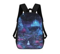 sinyumoney Fantasy Castle Night Scene Rucksack School Secondary High School College Backpack Travel for Camping Outdoor Adventures And Daily Travel 17inch