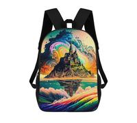 sinyumoney Fantasy Castle Reflections Kids Backpacks,3D Personalized School Bookbags for Boys Girls Large Schoolbags Casual Daypack 17inch