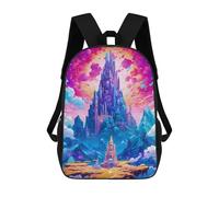 sinyumoney Fantasy Castle Skyward -2 Backpack School Backpack Kids School Bag Large Capacity Kids Backpack for School Rucksack 3D Book Bag Gifts for Kids 17inch