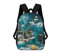 sinyumoney Fantasy Castle Skyward -3 Kids Backpack, Backpack School Bag, Backpacks Kids School 3D Printed School Bags for Elementary And Middle School Students Teens Birthday Gift 17inch