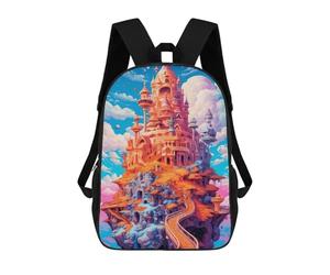 sinyumoney Fantasy Castle Skyward -5 School Backpack Water Resistant Computer Rucksack for Teenage Girls Boys Women Men 17inch
