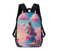 sinyumoney Fantasy Castle Skyward -7 3D Printed Kids School Bag Rucksacks Children's School Fashion Casual Back Pack High Capacity Travel Book Bags Backpack for Kids 17inch