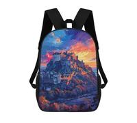 sinyumoney Fantasy Castle Sunset Landscape Rucksack Water Resistant Travel Backpack Computer Bag for Teenage Girls Boys Women Men 17inch