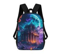 sinyumoney Fantasy Castle Under A Stormy Sky School Backpack Secondary Causal Travel High School Bags for Campus Outdoor Travel Sports 17inch