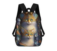 sinyumoney Fantasy Cat Art Print-2 Backpack School Bag Water Resistant Travel Backpack Computer Bag for Camping Outdoor Adventures And Daily Travel 17inch