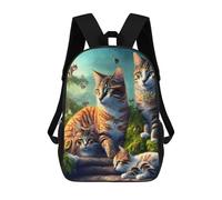 sinyumoney Fantasy Cat Garden Scene Backpack School High Secondary School Bags Casual Backpack for Men, Women & Teenage Boys 17inch