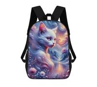 sinyumoney Fantasy Cat in Flowers Backpack School Rucksack Casual Daypacks School Work Travel Bag- Perfect for Travel, Work And Daily Use 17inch