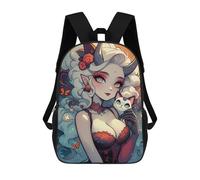 sinyumoney Fantasy Cat Lady Artwork School Bags Lightweight Schoolbag Dayback Bookbag College for Boys/Girls/Teenagers 17inch