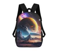 sinyumoney Fantasy Celestial Horizons Backpacks Kids School Backpack School Bag 3D Printed Fashion School Bags for Boys Elementary And Middle School Students 17inch
