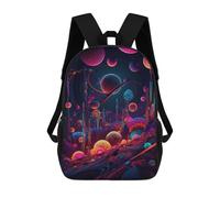 sinyumoney Fantasy Cosmic Garden -3 School Backpack Secondary Causal Travel High School Bags for Campus Outdoor Travel Sports 17inch
