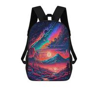 sinyumoney Fantasy Cosmic Landscape Kids Backpack,School Backpack Kids School Bag 3D Printed Cartoon Large Capacity Backpack for Kids Boys And Girls 17inch