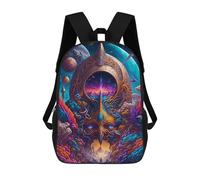 sinyumoney Fantasy Cosmic Portrait -2 Backpack 3D Print Kids Bag Elementary Students Daypack Lightweight School Bag for Children Girls Boys Nursery Lunch Pack 17inch