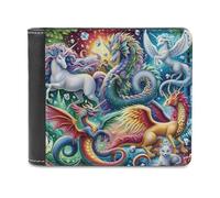 sinyumoney Fantasy Creatures in A Magical Forest 3D Print Clutch Purse Credit Card Slots Banknote Compartments Stylish Durable Wallets Craftsmanship Gifts 11.7cm*9.5cm