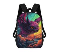 sinyumoney Fantasy Demon Cat Artwork Backpack School Bag Travel College Rucksack Backpacks for Girl, Teen Girls 17inch