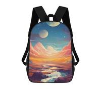 sinyumoney Fantasy Desert Landscape with River Children's Backpacks 17inch School Backpack 3D Printed Bag Bookbag for Kids Travel Rucksacks Boy Girl Book Bags Kids School Bag