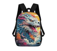 sinyumoney Fantasy Dragon Artwork Rucksacks 3D Printed Children 17inch Backpacks Fashion Casual Daypack Travel Bags Outdoor Casual Daypack for Boy And Girl