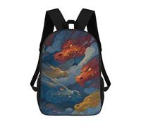 sinyumoney Fantasy Dragon Heads Art Print School Backpack Business Laptop Rucksack Bag Unisex Casual Daypack for Men, Women & Teenage Boys 17inch