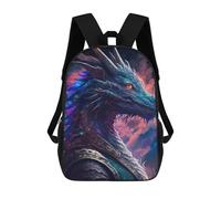 sinyumoney Fantasy Dragon Portrait 3D Printed Children's School Backpack for Kids High Capacity Travel Rucksacks Book Bags Kids School Bag Back Pack 17inch