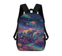 sinyumoney Fantasy Elephant Landscape 3D Printed 17inch School Bag Children's School Backpack Travel Backpacks Casual Fashion Bag for Kids School Students