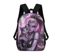 sinyumoney Fantasy Fairy Cat Artwork Children's Backpacks School Backpack 3D Printed for Kids Travel Rucksacks Book Bags Kids 17inch School Bag